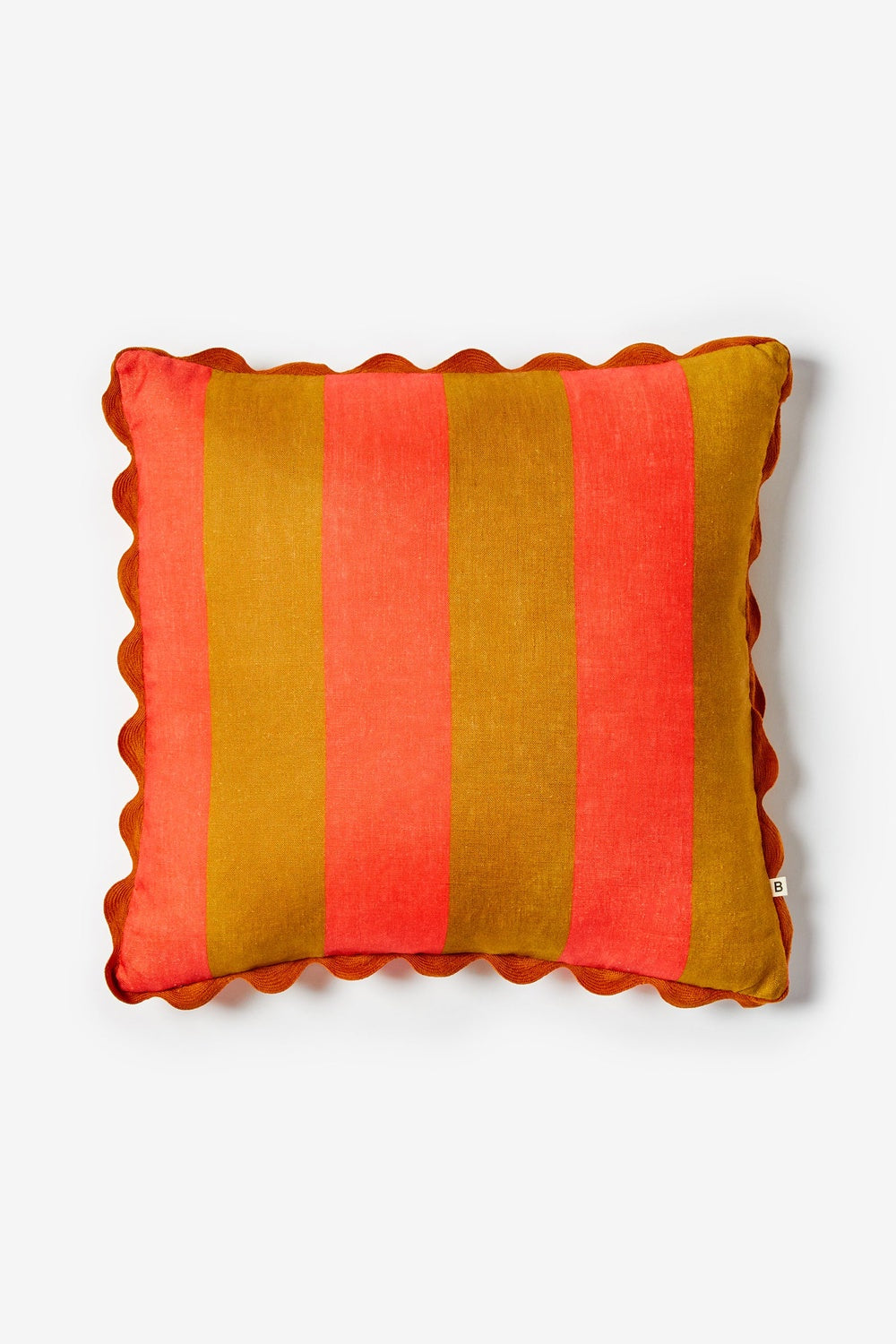 BONNIE AND NEIL BIG STRIPE ORANGE CUSHION 50CM