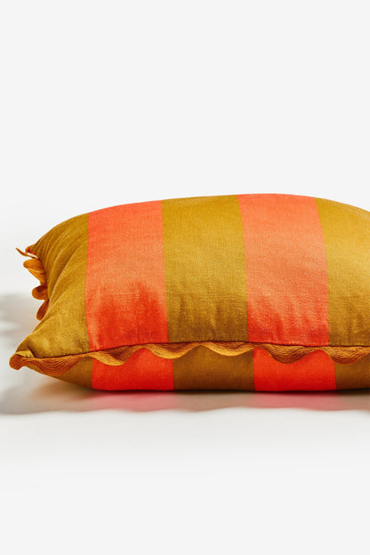 BONNIE AND NEIL BIG STRIPE ORANGE CUSHION 50CM