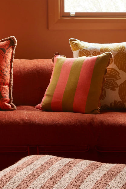 BONNIE AND NEIL BIG STRIPE ORANGE CUSHION 50CM
