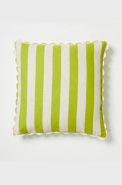 BONNIE AND NEIL CUSHION BOLD STRIPE CITRON JADE 60CM