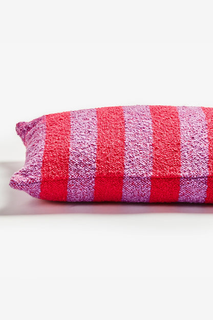 BONNIE AND NEIL BOUCLE STRIPE CANDY CUSHION 60CM X 40CM