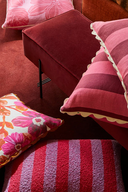 BONNIE AND NEIL BOUCLE STRIPE CANDY CUSHION 60CM X 40CM