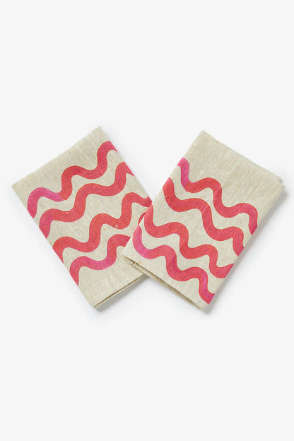 BONNIE AND NEIL DOUBLE WAVES PINK NAPKINS