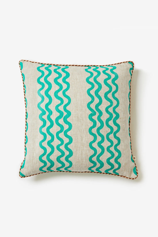 BONNIE AND NEIL CUSHION DOUBLE WAVES BRIGHT GREEN 50CM