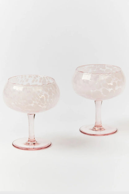 BONNIE AND NEIL DOTS PINK COUPES (SET OF 2)