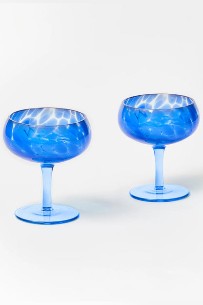 BONNIE AND NEIL DOTS BLUE COUPES (SET OF 2)