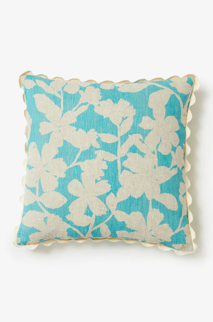 BONNIE AND NEIL CUSHION GERANIUM TURQUOISE 60CM