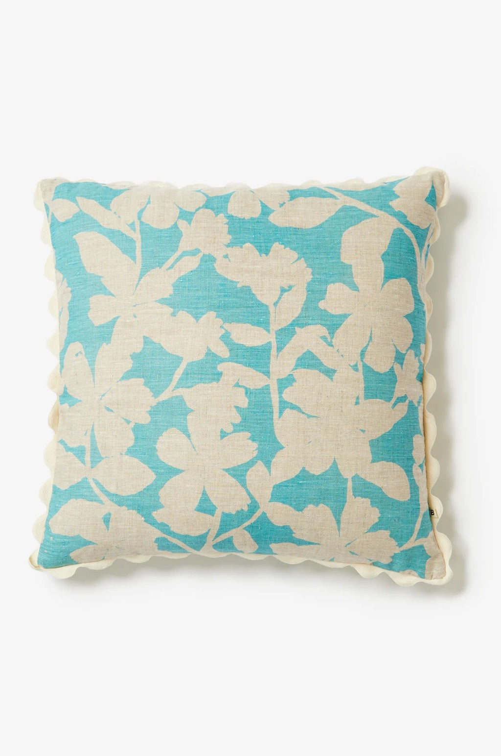 BONNIE AND NEIL CUSHION GERANIUM TURQUOISE 60CM