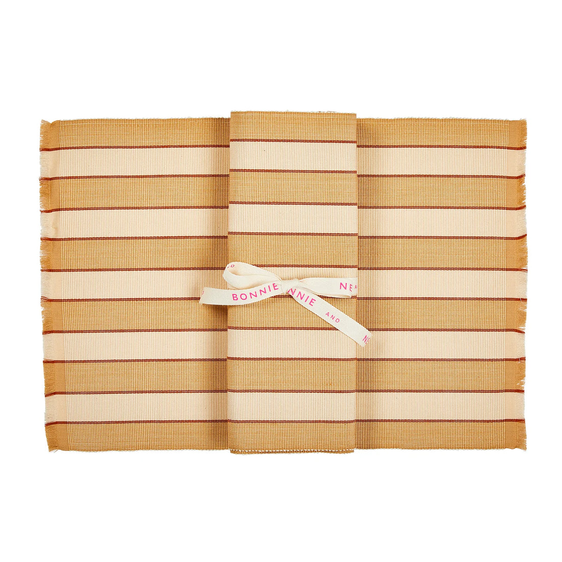 BONNIE AND NEIL WHEAT STRIPE PLACE MAT SET OF 4