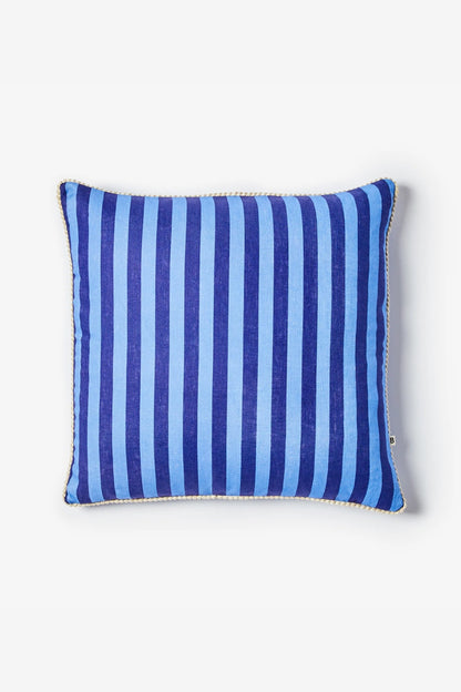 BONNIE AND NEIL THIN STRIPE BLUE CUSHION 50CM