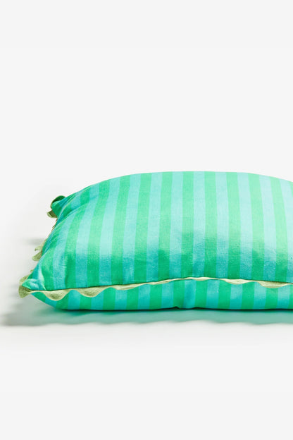 BONNIE AND NEIL THIN STRIPE JADE CUSHION 60CM