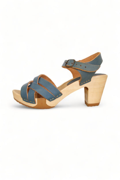 BOSABO LEATHER SMOKE FOUR BLUE STRAP SANDAL