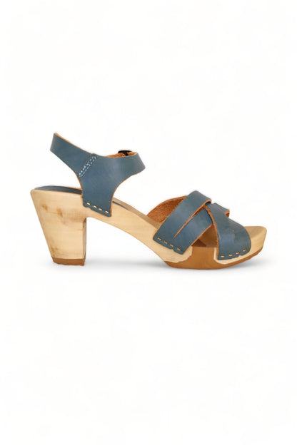 BOSABO LEATHER SMOKE FOUR BLUE STRAP SANDAL