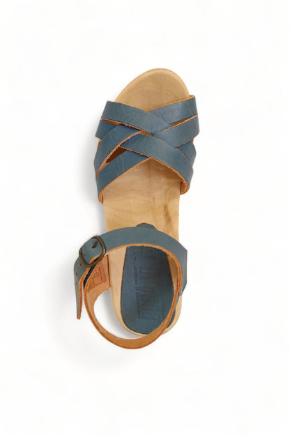 BOSABO LEATHER SMOKE FOUR BLUE STRAP SANDAL