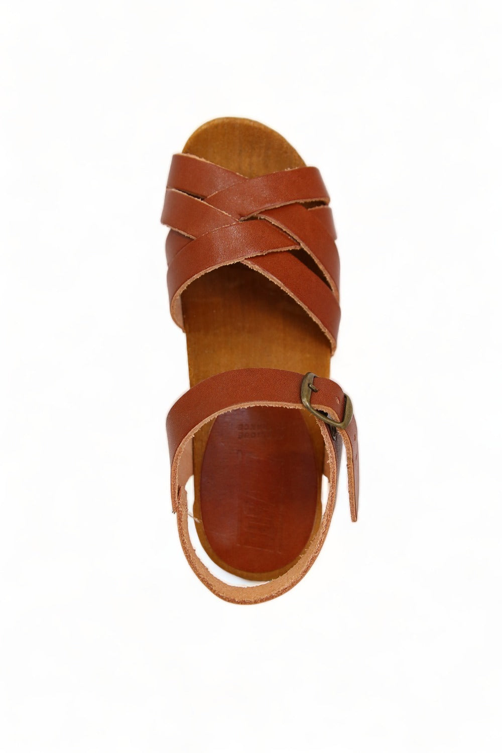 BOSABO LEATHER COGNAC FOUR STRAP SANDAL