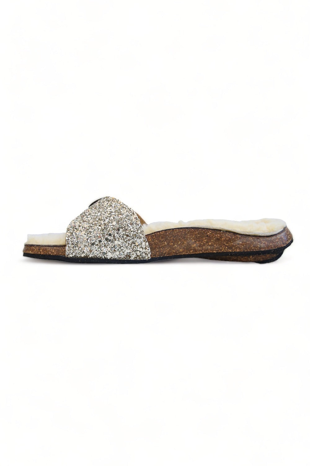 BOSABO GLITTER  MOUTON CHAMPAGNE SLIDES