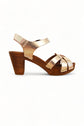 BOSABO OLD METAL GOLD LEATHER SANDALS