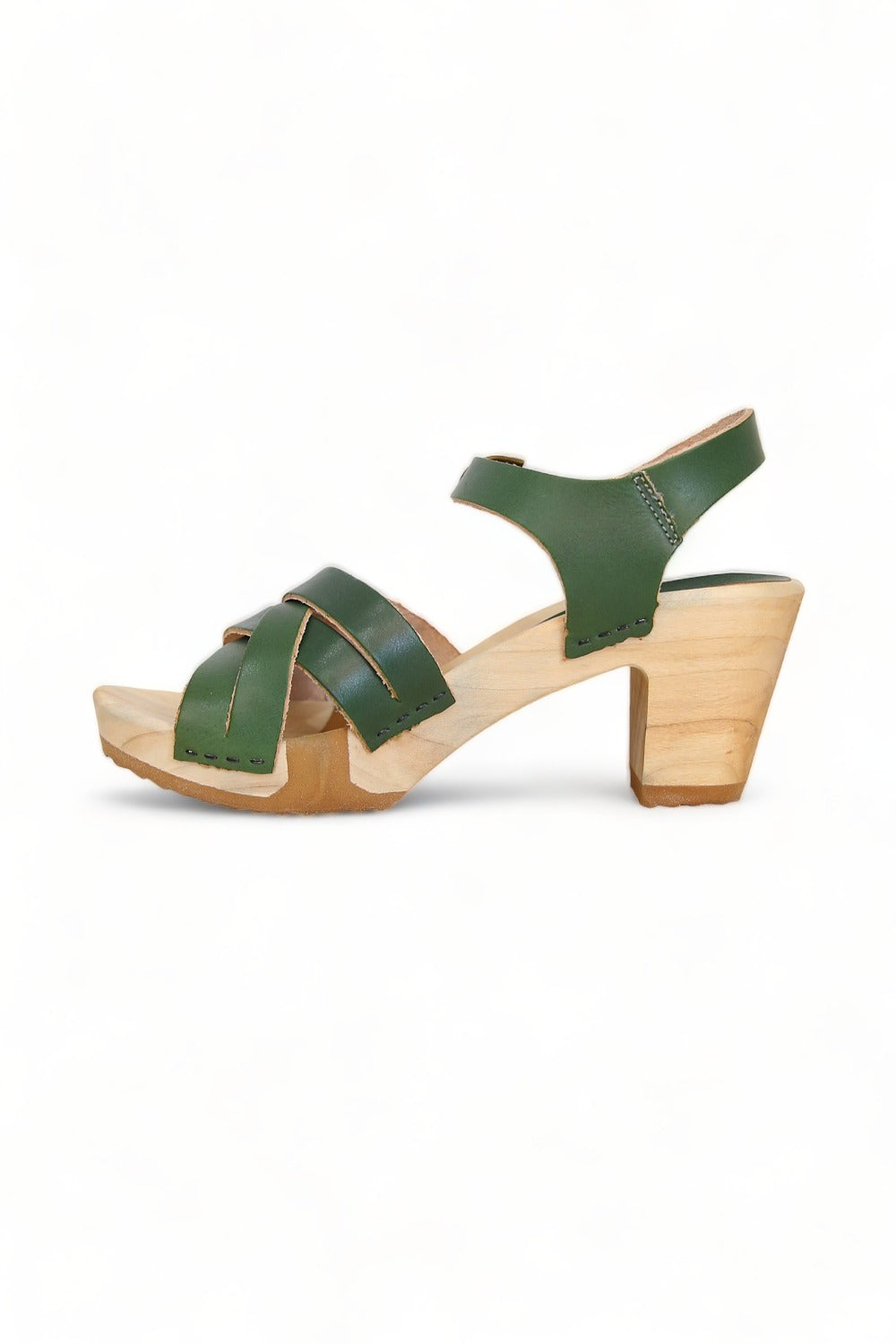 BOSABO LEATHER EMERALD GREEN FOUR STRAP SANDAL