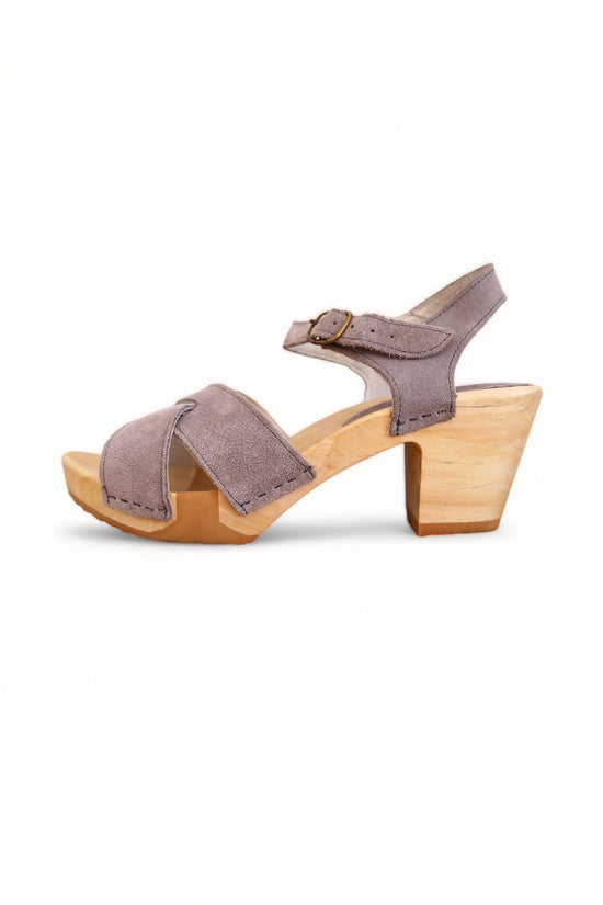 BOSABO LEATHER TAUPE SUEDE FOUR STRAP SANDAL