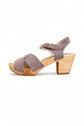BOSABO LEATHER TAUPE SUEDE FOUR STRAP SANDAL