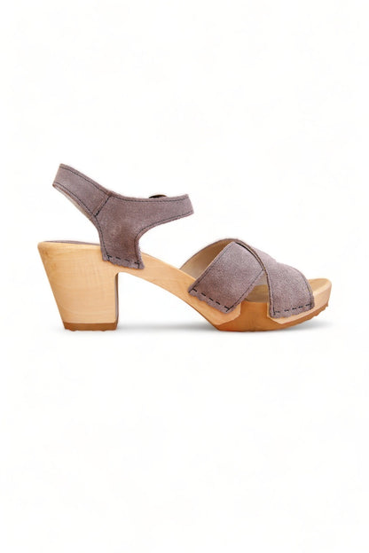 BOSABO LEATHER TAUPE SUEDE FOUR STRAP SANDAL