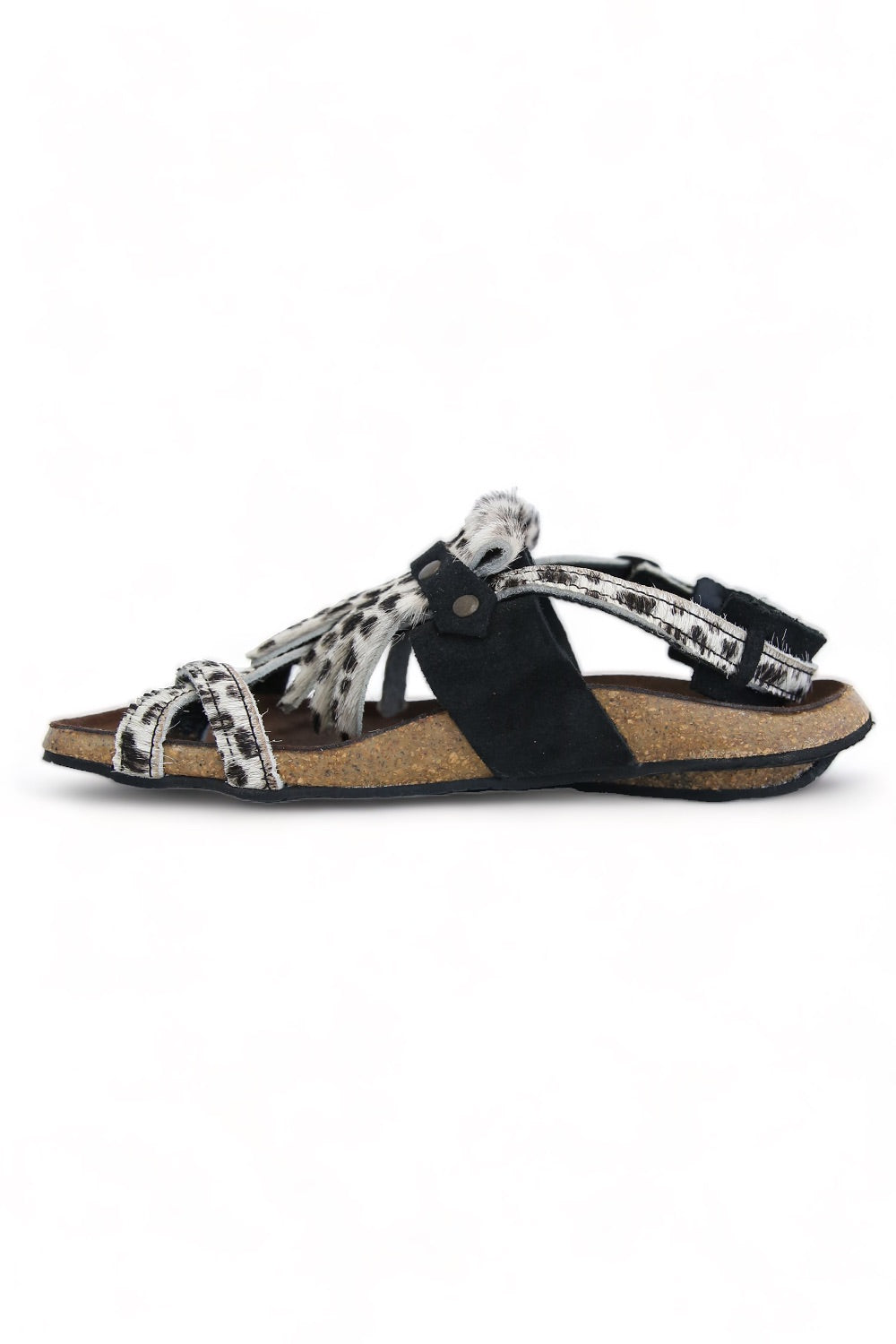 BOSABO PONY HAIR LEOPARD SANDAL