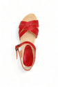 BOSABO LEATHER ROUGE FOUR STRAP SANDAL RED