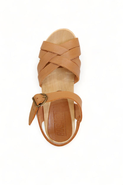 BOSABO LEATHER BEIGE FOUR STRAP SANDAL