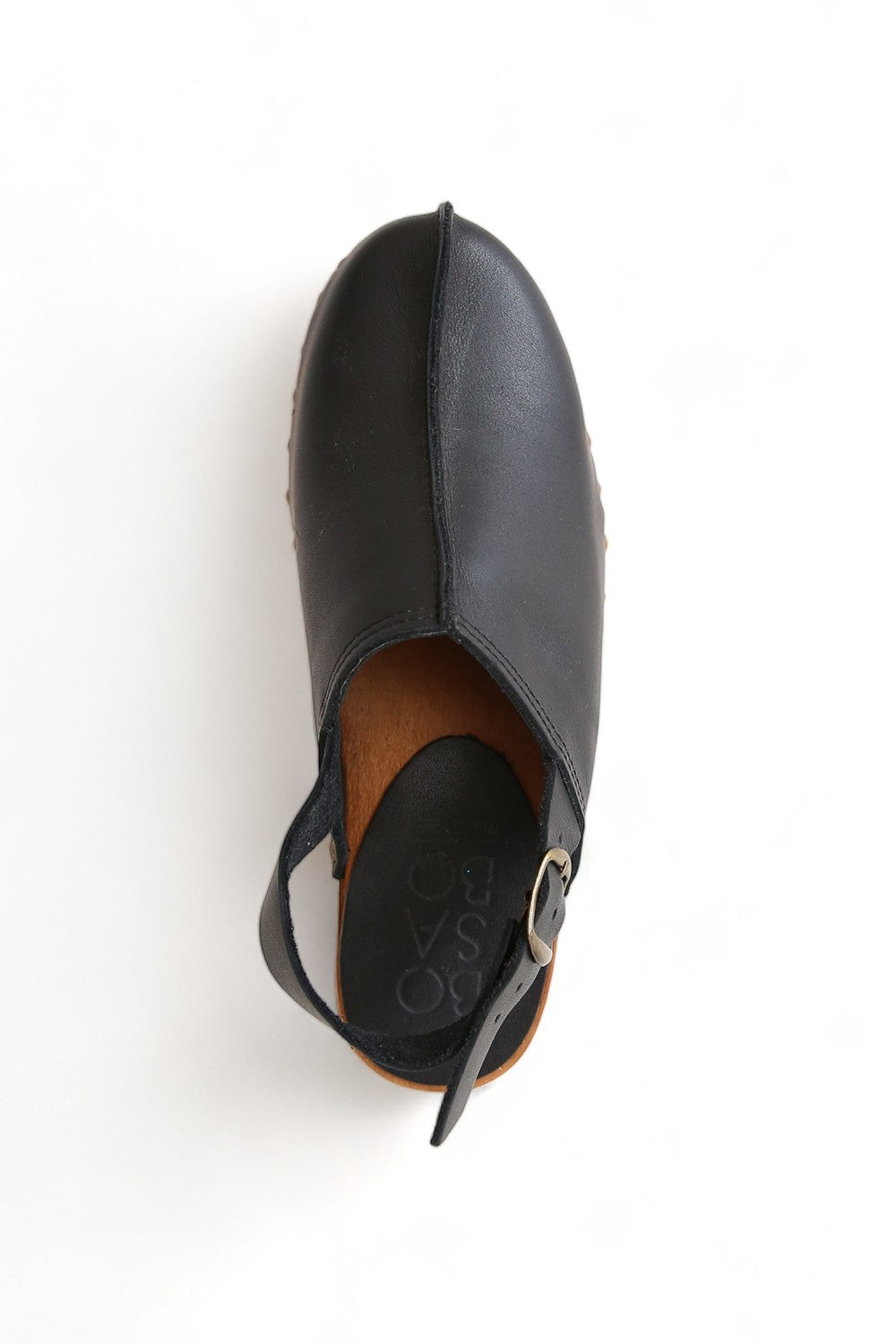 BOSABO VACHETTE NERO SABOT CLOG BLACK