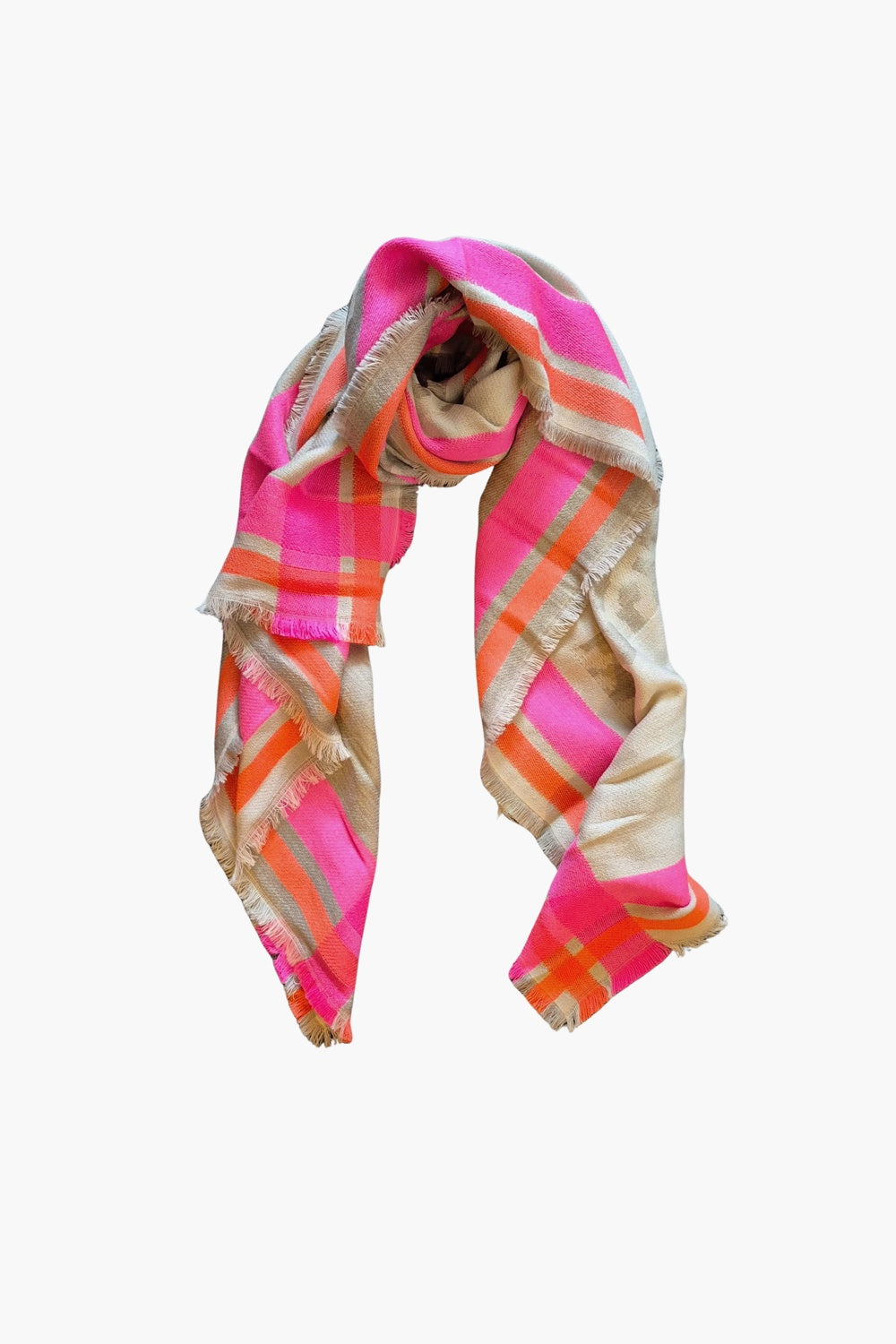 COLOURFUL LIFE SCARF PINK/ORANGE