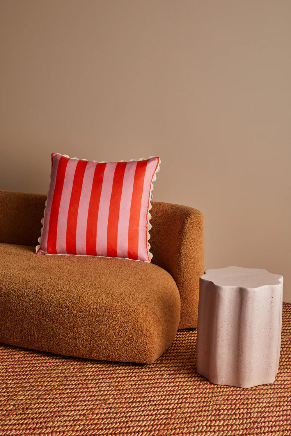 Bonnie and Neil Bold Stripe Cushion Sorbet 60cm