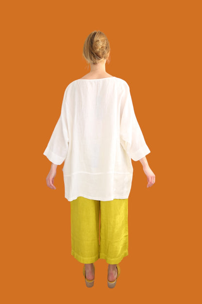 ELEMENTE CLEMENTE OFF WHITE BOBO LINEN TOP