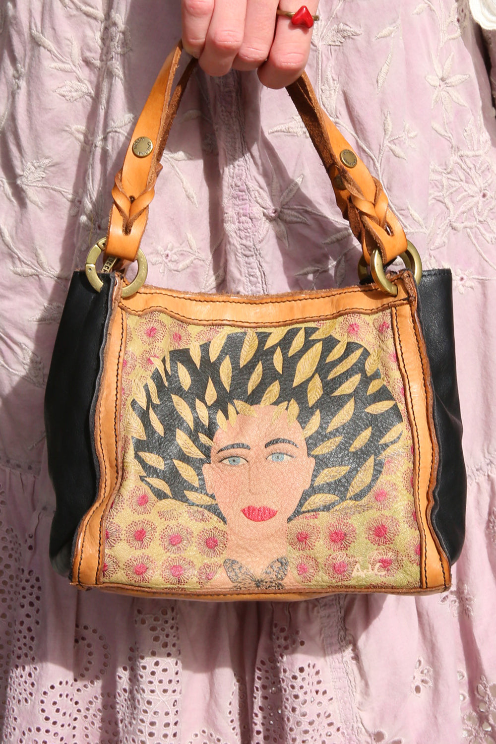 CATERINA LUCCHI ANNA DONNE FIORITE LEATHER BAG