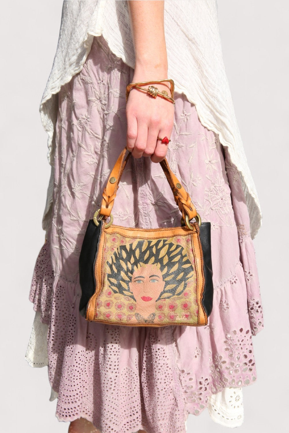 CATERINA LUCCHI ANNA DONNE FIORITE LEATHER BAG