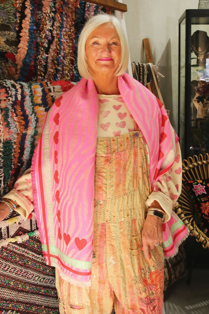 COLOURFUL LIFE SCARF PINK/RED
