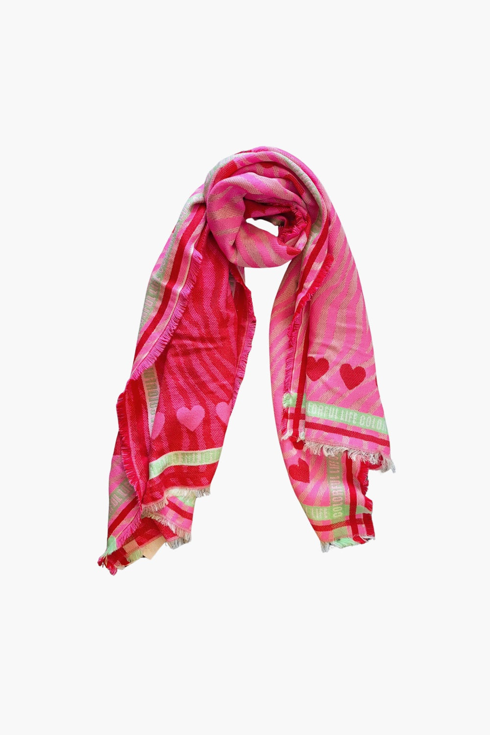 COLOURFUL LIFE SCARF PINK/RED