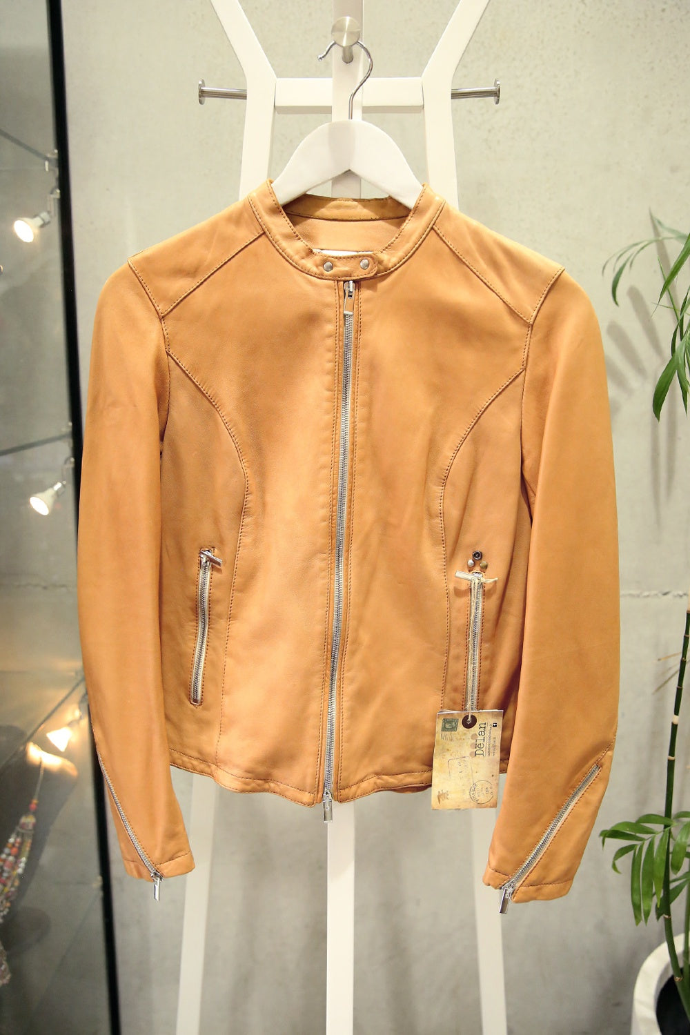 Delan Camel Leather Jacket