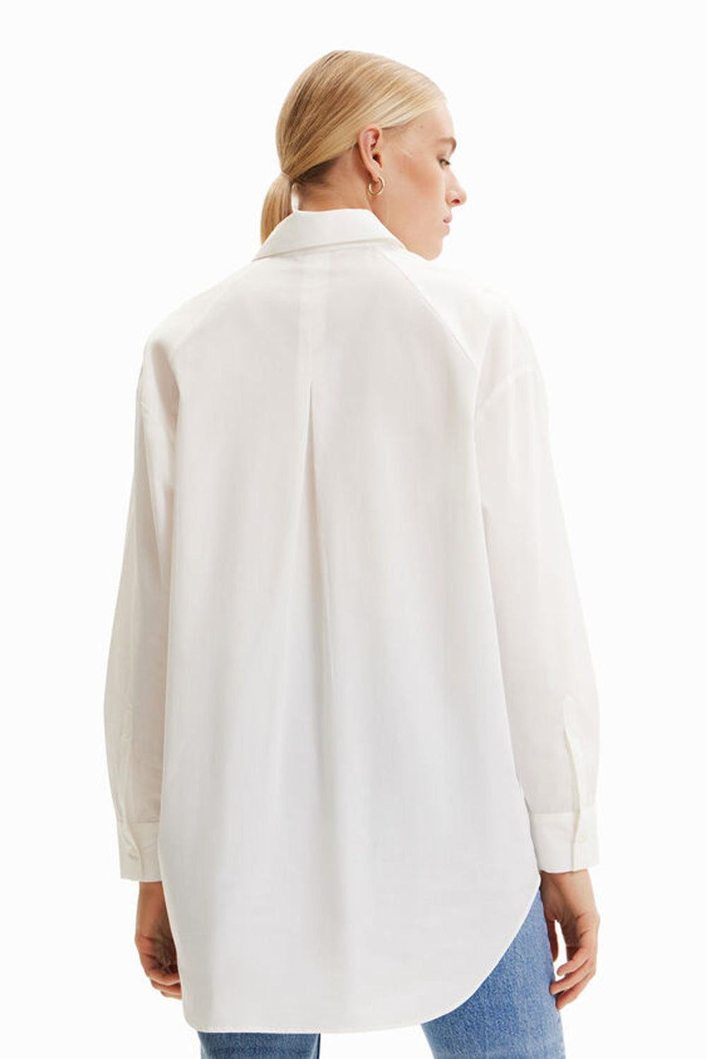 DESIGUAL OVERSIZE WHITE BUST SHIRT