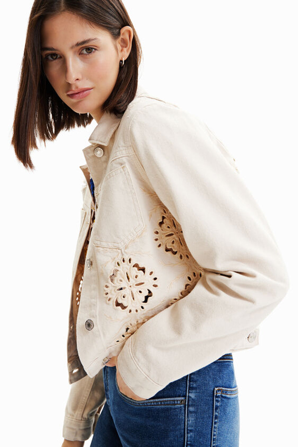 DESIGUAL DIE CUT TRUCKER JACKET