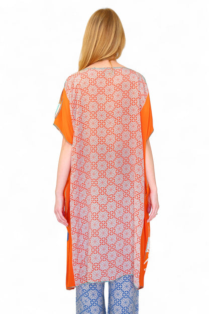 Duet Silk Poncho Long Pheonix