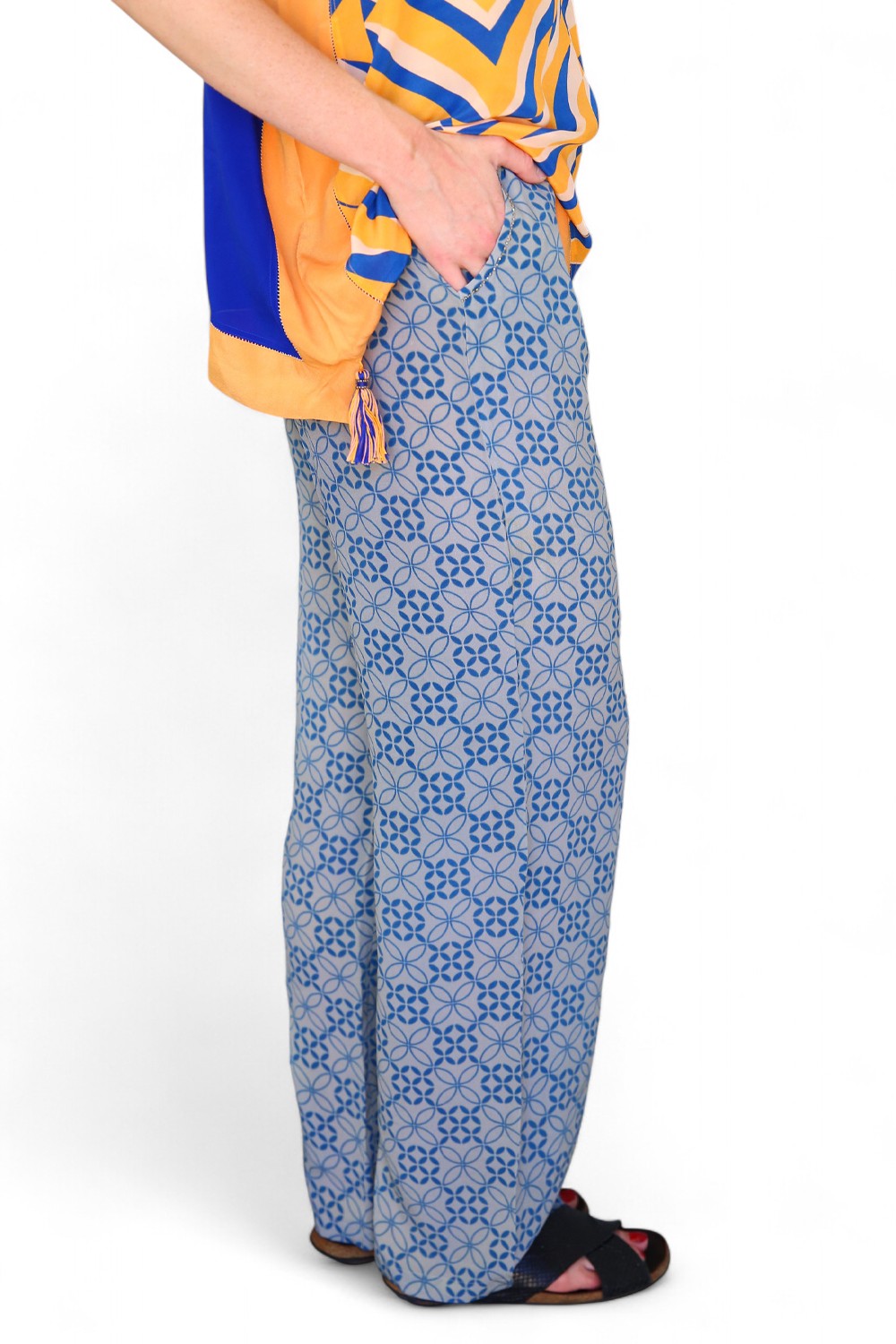 Duet Silk Ivan Pheonix Pant Blue