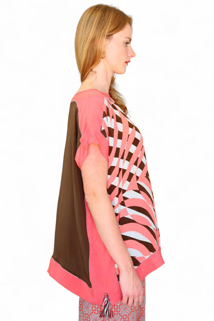 Duet Silk Farrah Moon Top Peach