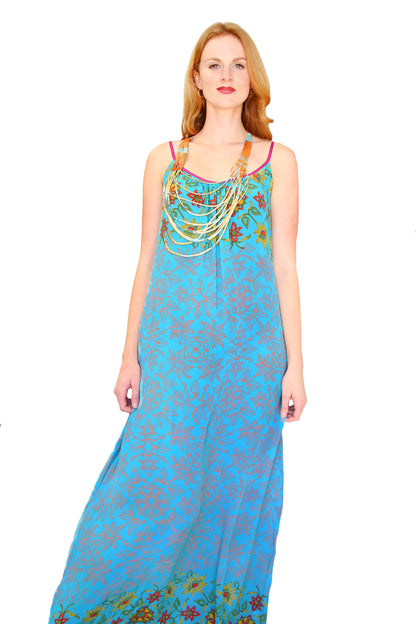 Anupamaa Silk Floral Dress Blue