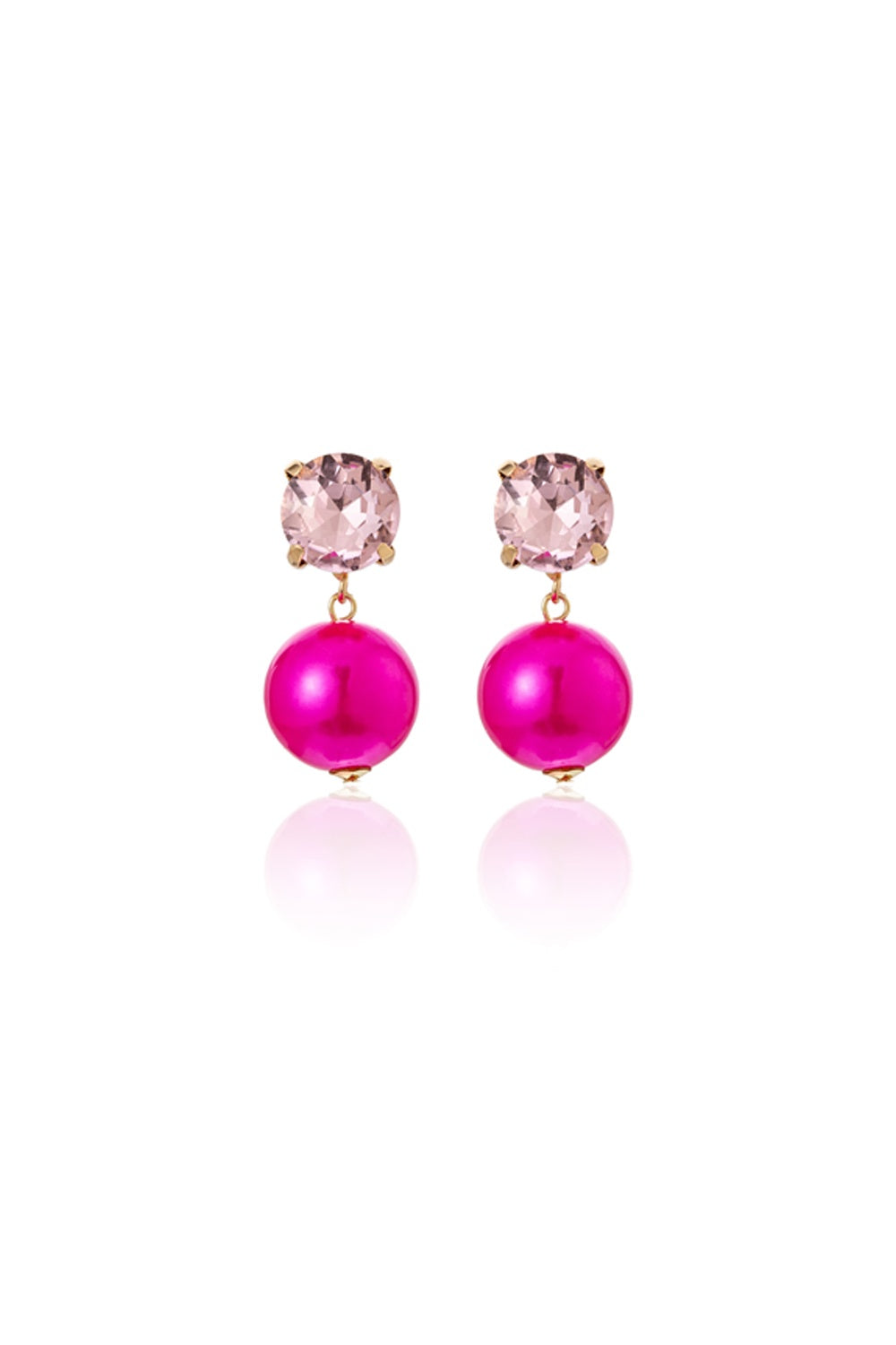 FADO EARRING PINK GEM STONE WITH PINK BALL