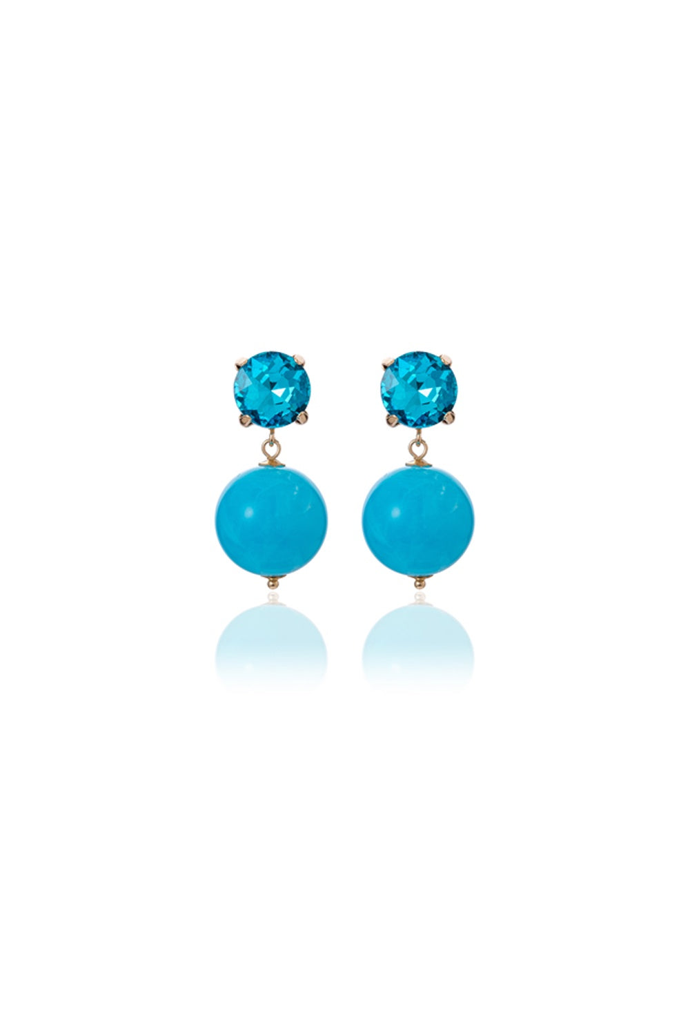 FADO EARRING BLUE GEM STONE BLUE BALL