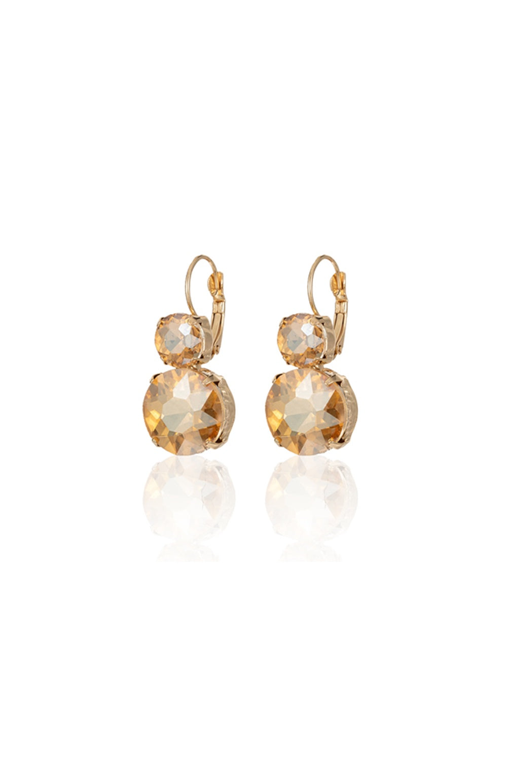 FADO EARRING DOUBLE  GEM STONES GOLD