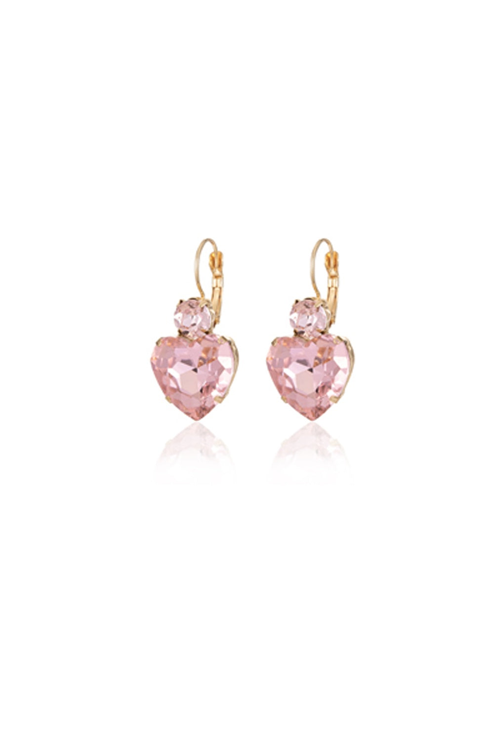 FADO EARRING DOUBLE STONE PINK HEART