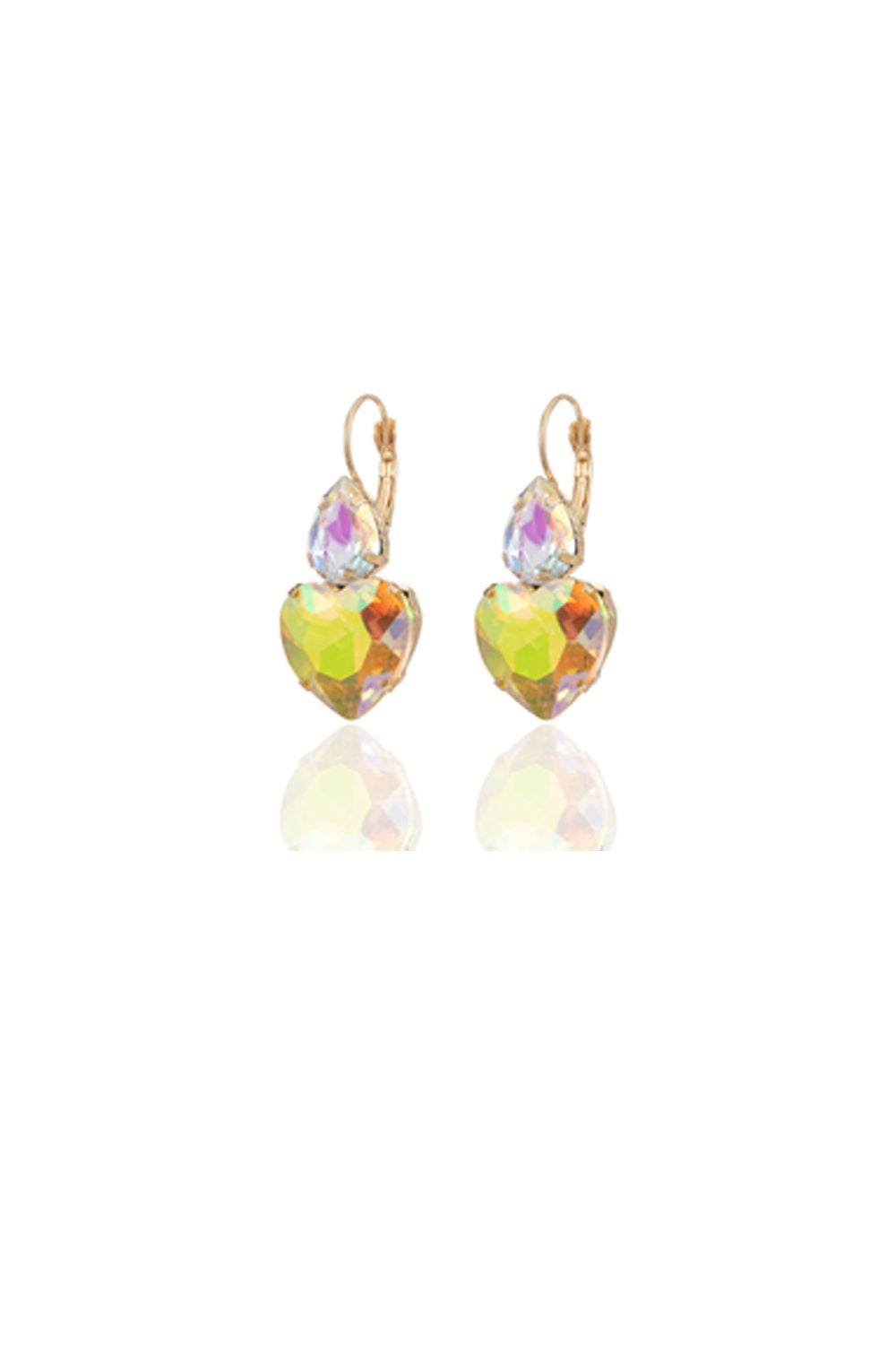 FADO EARRING DOUBLE STONE YELLOW HEART