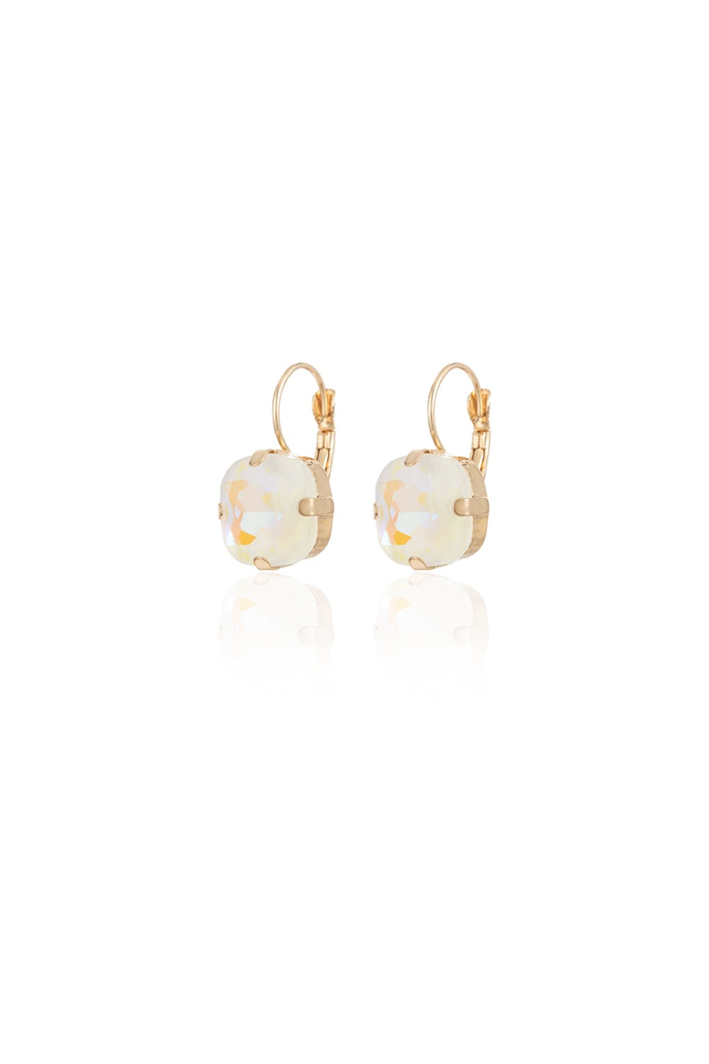 FADO EARRING WHITE STONE ROUND