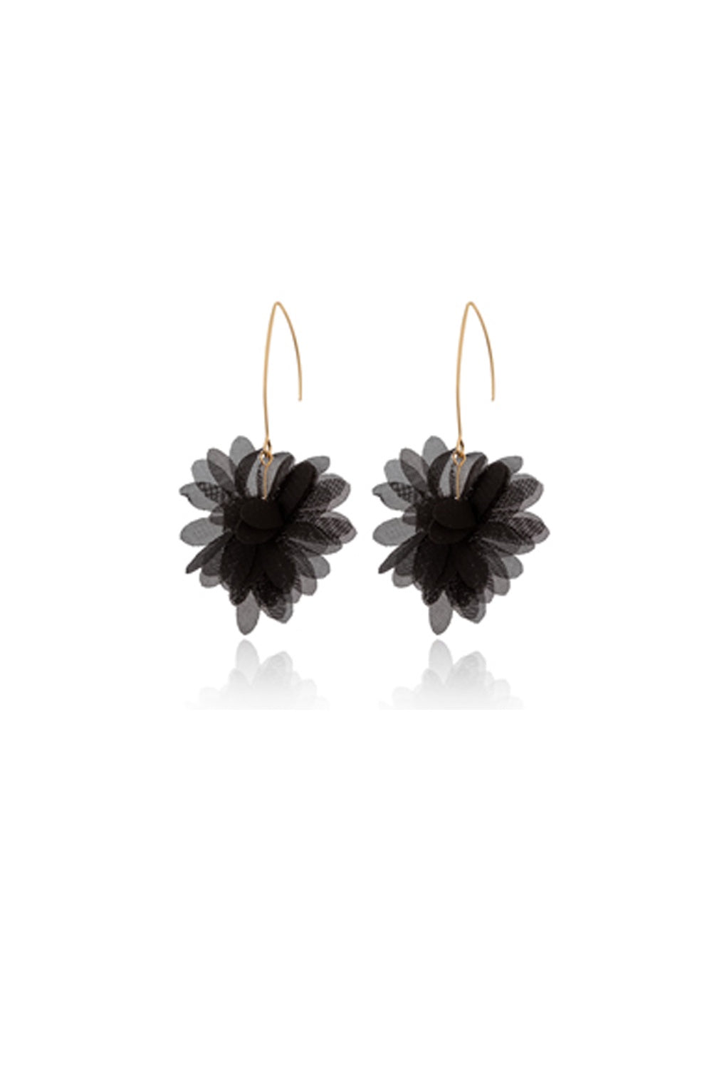 FLORA EARRING BLACK FLOWER PENDANT EARRING